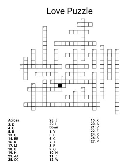 affection crossword